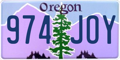 OR license plate 974JOY