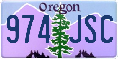 OR license plate 974JSC