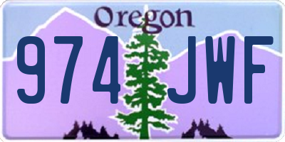 OR license plate 974JWF