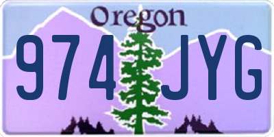 OR license plate 974JYG