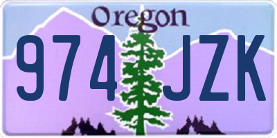 OR license plate 974JZK
