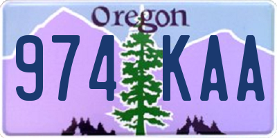 OR license plate 974KAA
