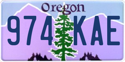 OR license plate 974KAE