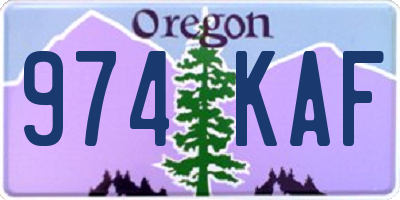 OR license plate 974KAF