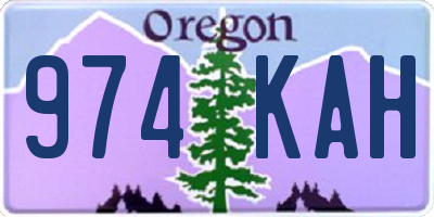 OR license plate 974KAH