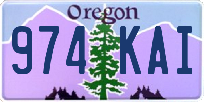 OR license plate 974KAI
