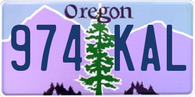OR license plate 974KAL