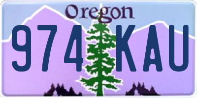 OR license plate 974KAU