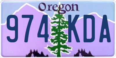OR license plate 974KDA