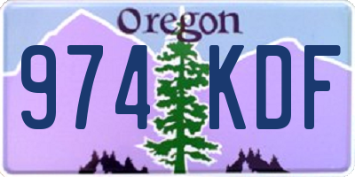 OR license plate 974KDF