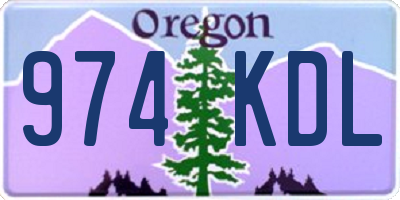 OR license plate 974KDL