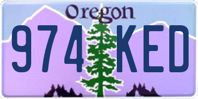 OR license plate 974KED