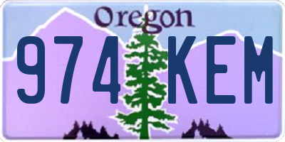 OR license plate 974KEM