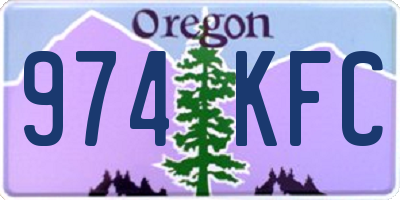 OR license plate 974KFC