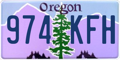 OR license plate 974KFH