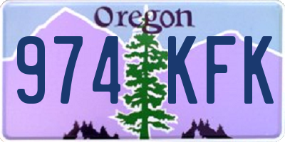 OR license plate 974KFK