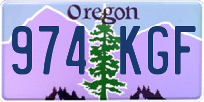 OR license plate 974KGF
