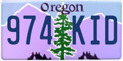 OR license plate 974KID