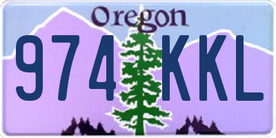 OR license plate 974KKL