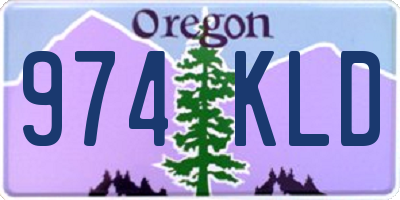 OR license plate 974KLD