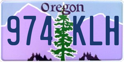 OR license plate 974KLH