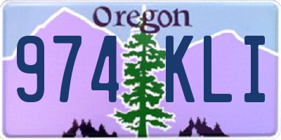 OR license plate 974KLI