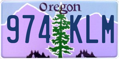 OR license plate 974KLM