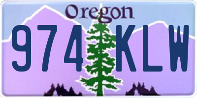 OR license plate 974KLW