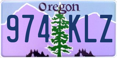 OR license plate 974KLZ