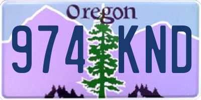 OR license plate 974KND