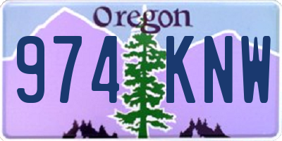 OR license plate 974KNW