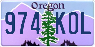 OR license plate 974KOL