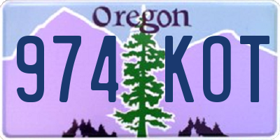 OR license plate 974KOT