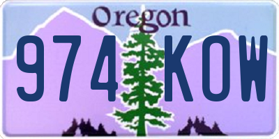 OR license plate 974KOW