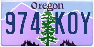 OR license plate 974KOY