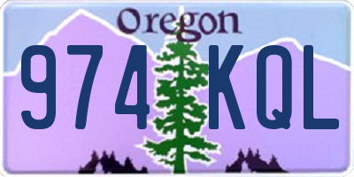 OR license plate 974KQL