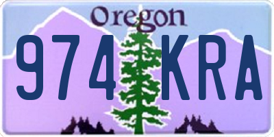 OR license plate 974KRA