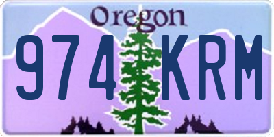 OR license plate 974KRM
