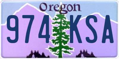 OR license plate 974KSA