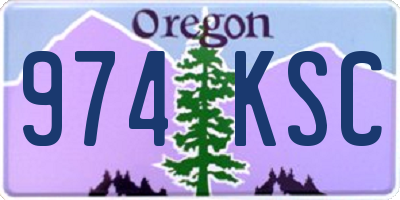 OR license plate 974KSC