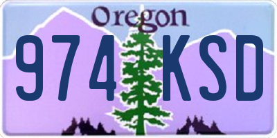 OR license plate 974KSD