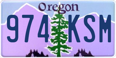 OR license plate 974KSM