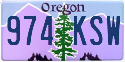 OR license plate 974KSW