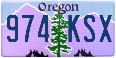 OR license plate 974KSX