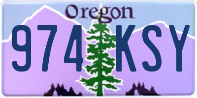 OR license plate 974KSY