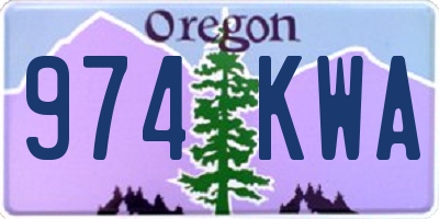 OR license plate 974KWA