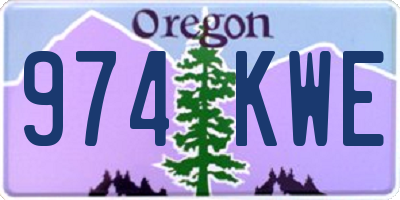 OR license plate 974KWE