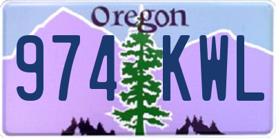 OR license plate 974KWL