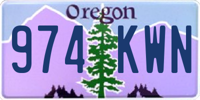 OR license plate 974KWN