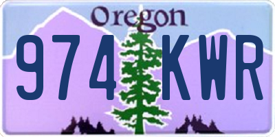 OR license plate 974KWR